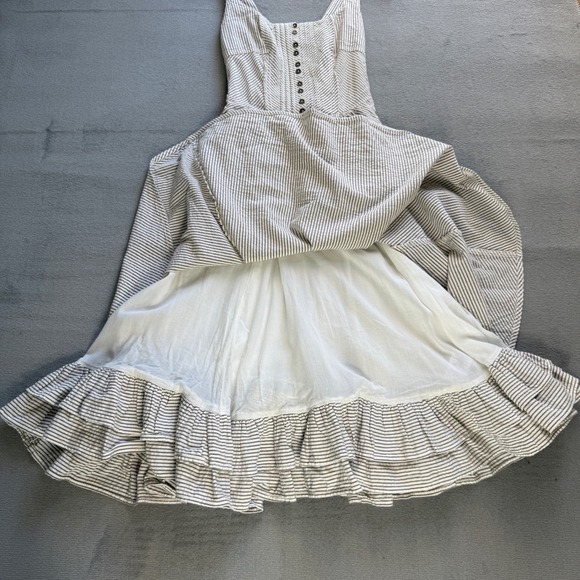 Anthropologie Women's Striped Midi Dress Smocked Back Size 00 Cowgirl Prairie - Picture 15 of 15